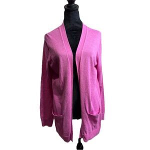 Gap Pink Cardigan Cotton Blend Open Front Knit Short Sleeve Cotton Women's M